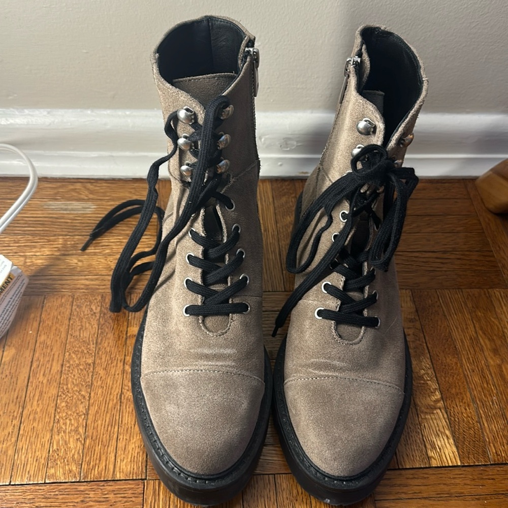 All Saints Suede Combat Boot